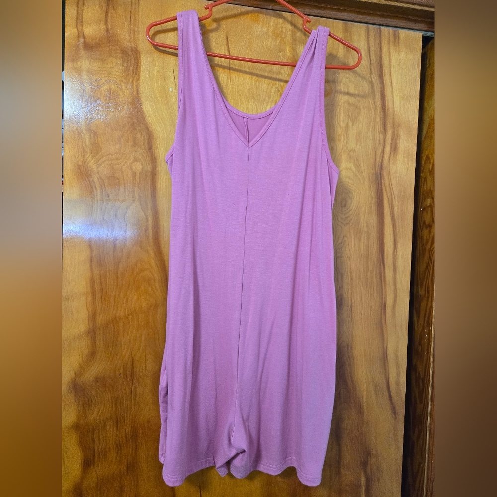 Womens Pink Sleeveless Romper
